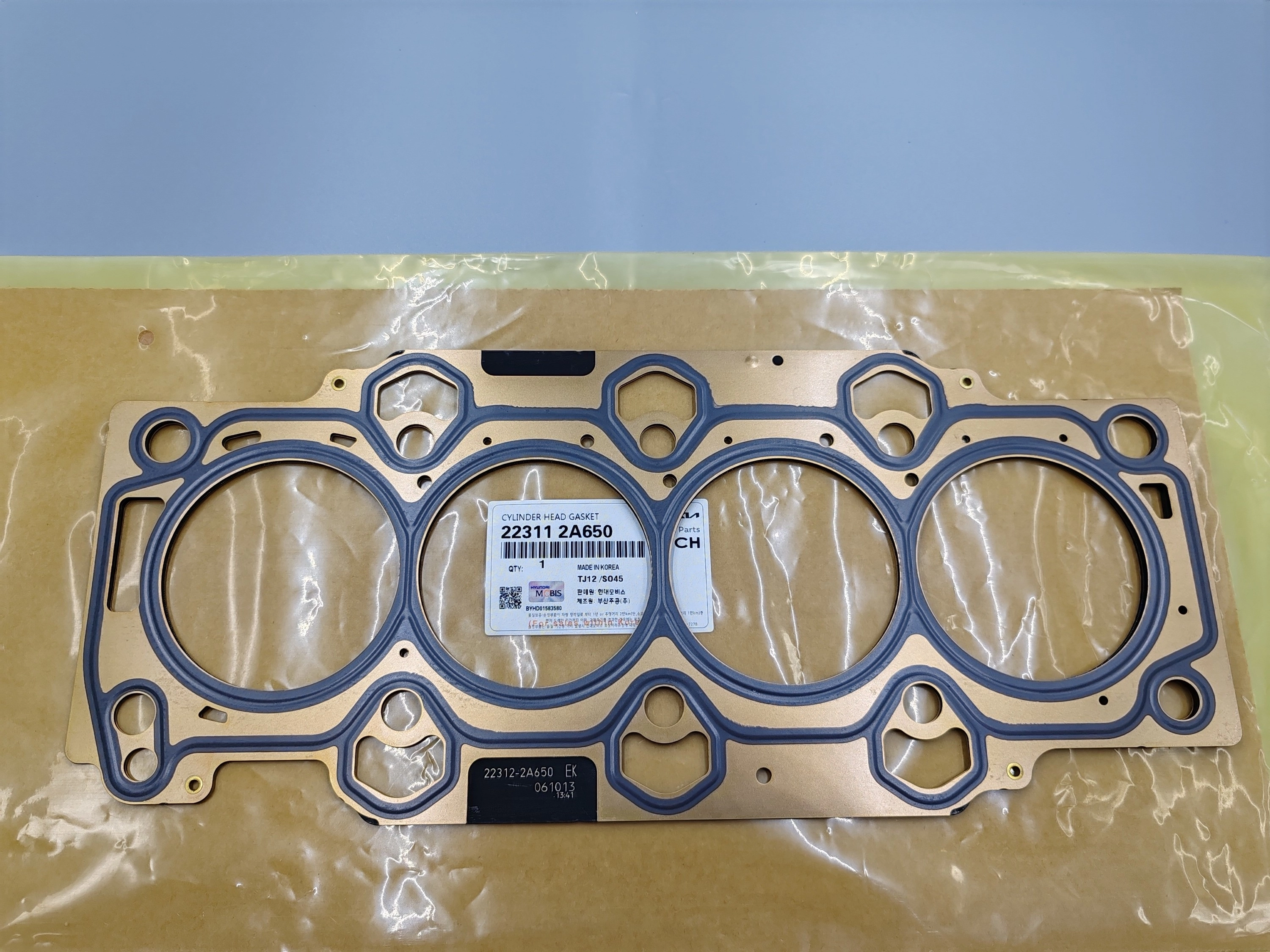 Orijinal Mobis Hyundai Kia 1.6 CRDi Silindir Kapak Contası Üç Kertik D4FB (OEM: 22313-2A650)